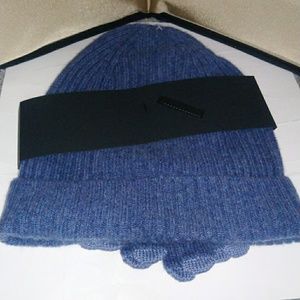Mens Qi cashmere Hat & Glove set